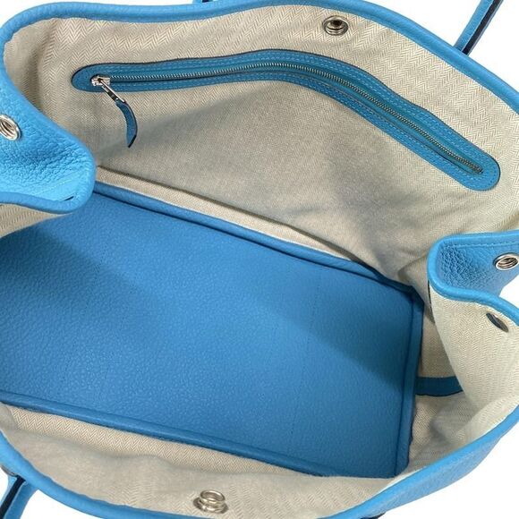 Hermes Garden Party PM Turquoise Silver Hardware Tote Bag - Picture 10 of 16